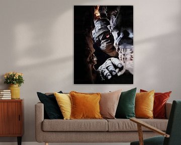 Creepy Mummy Wall Art – Dark Horror Portrait by Ramy Salah Hefny