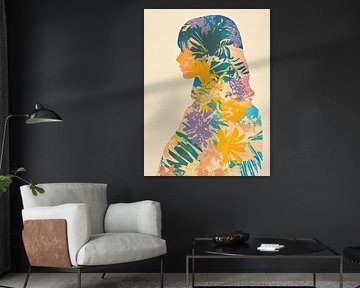 Meditative Women's Silhouette With Flowers by Zen and More