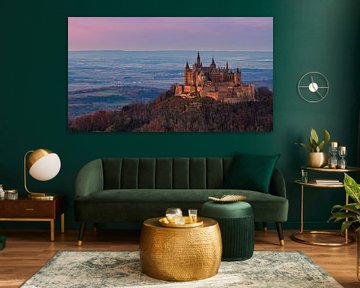 Kasteel Hohenzollern bij zonsondergang, Baden-Württemberg, Duit van Henk Meijer Photography