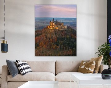 Kasteel Hohenzollern bij zonsondergang, Baden-Württemberg, Duit van Henk Meijer Photography
