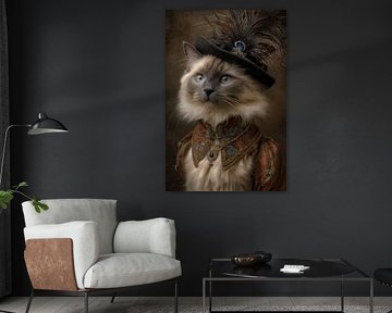 Portrait einer Katze im Stil alter Meister - Mystery Painting