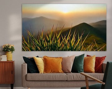 Delicaat uitzicht op de bergen