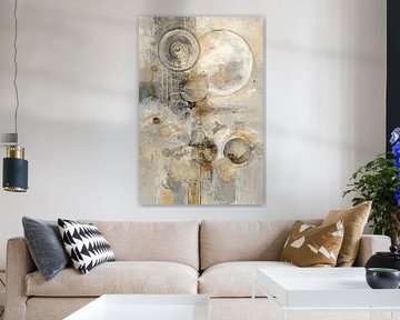Abstract Painting - Gold Grey Mysterious and Elegant by Joriali Abstract