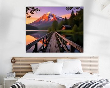 Sonnenuntergang am Bergsee