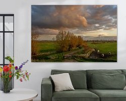 Voorbeeld van het werk in een kamer