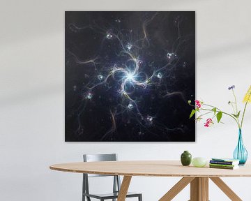 Fractale abstraite avec une étoile centrale et des tiges