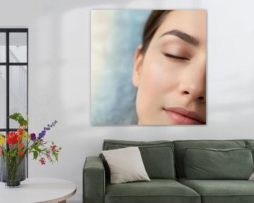 Visage d'une femme, yeux fermés, gros plan sur Markus Gann