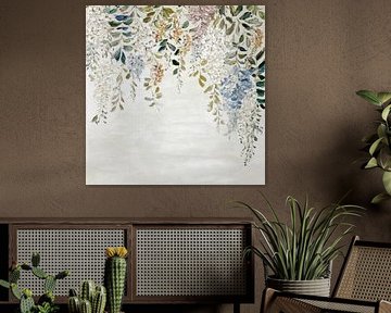 Blumenvorhang in zarten Pastelltönen