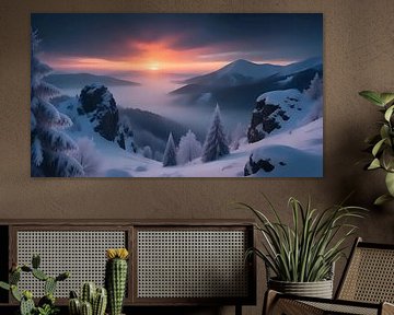 Bergen in een gouden gloed