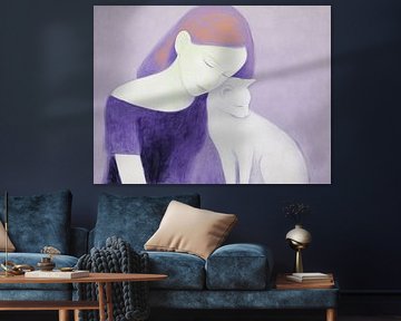 Woman Cat | Lavender With Cat