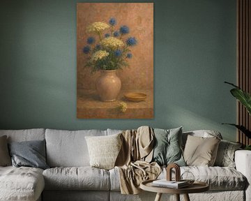 Stilleven berenklauw met distels en kom van Claudia Gründler