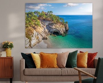 Uitzicht vanaf de Pointe de Saint-Hernot naar het Ile Vierge, Bretagne van Christian Müringer