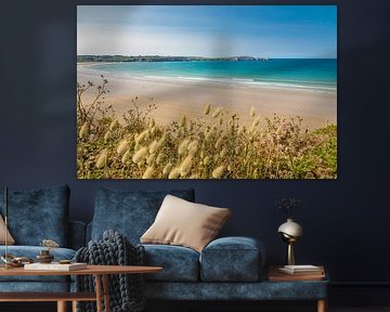 Baai en strand van Kerloc`h, Crozon, Bretagne van Christian Müringer