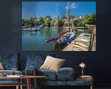 Historische zeilboot in de oude haven van Douarnenez, Bretagne van Christian Müringer