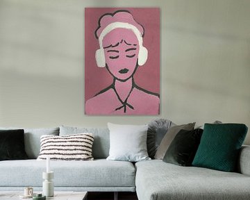 Minimalistisch portret in roze van Niklas Maximilian