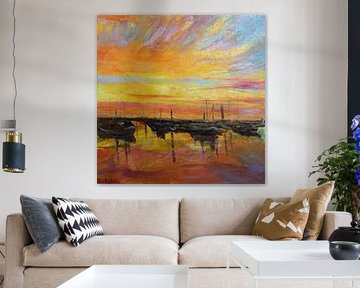 Sunset harbour by simonevanbelkom