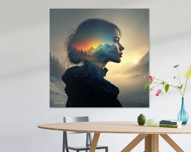 Voorbeeld van het werk in een kamer