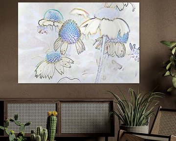 Echinscea flowers with effect by Vrije Vlinder Fotografie