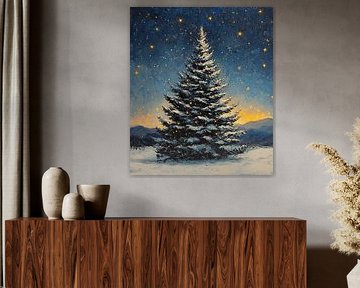 Christmas tree | Snowy Christmas Tree by Wonderful Art