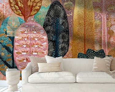 Voorbeeld van het werk in een kamer