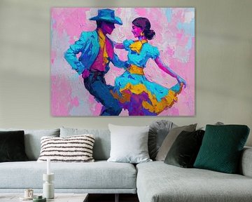 Dance Woman | Spirited Dance in Bright Colors by Wonderful Art