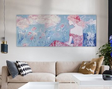 Vrouw en bloemen | Dromerige vrouw van Zen en Meer