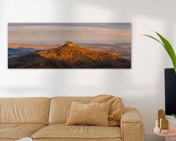Panorama and sunrise in autumn at Hohenzollern Castle