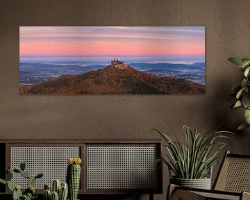 Panorama und Sonnenaufgang im Herbst auf der Burg Hohenzollern von Henk Meijer Photography