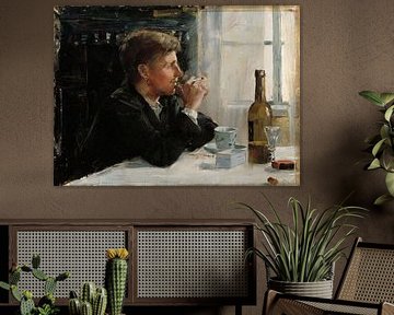 Sitzender Mann am Tisch, Elin Danielson-Gambogi