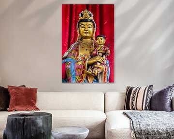 Guanyin with Child - The Bodhisattva of Compassion and Fertility by Hilda Weges