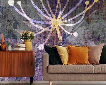 Modern Botanical: Farn und abstrakter Löwenzahn