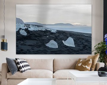 Islande, Diamond Beach et plage noire