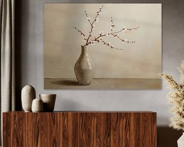 Ruhe und Blüte Japandi Stillleben von Marjolein van Middelkoop