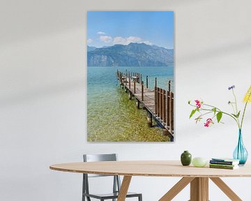 Jetty on the shore of Lake Garda near Malcesine by Heiko Kueverling