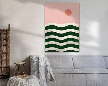 Minimalistisch lintdesign roze groen van Niklas Maximilian