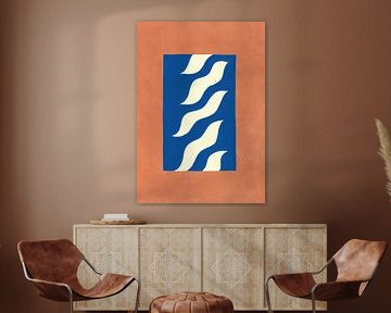 Minimalist wave square blue by Niklas Maximilian