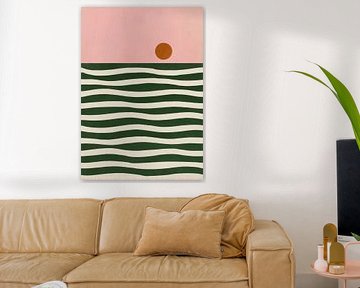 Minimalistisches Farbblock Design Pink Grün Braun von Niklas Maximilian