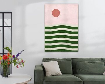 Minimalistisches Farbblock Design Pink Grün Braun von Niklas Maximilian