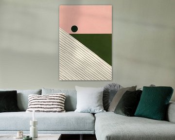 Minimalistisches Farbblock Design Pink Grün von Niklas Maximilian