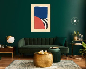 Minimalist colour block design blue red black by Niklas Maximilian