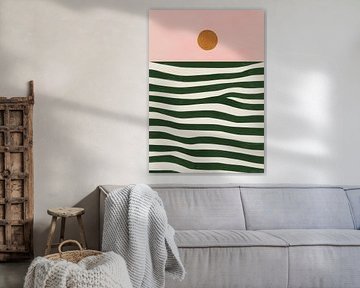 Minimalist colour block design pink brown green by Niklas Maximilian