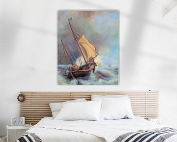 Fishing boat with storm at sea by fdgArtworks