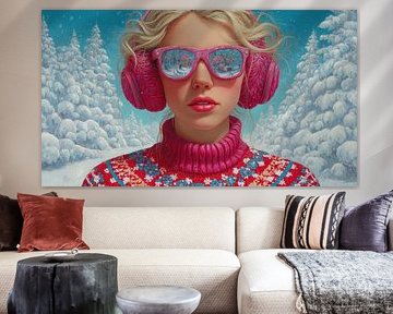 Frau mit Brille | Schneestadt mit Brille