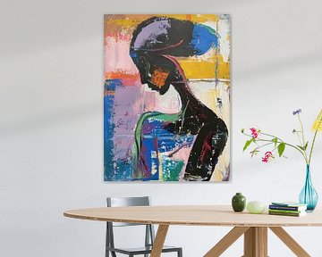 Portrait abstrait | Femme abstraite sur Peintures accrocheuses
