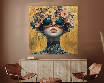 Femme fleurs sur Peintures accrocheuses