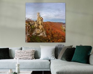 View of Lichtenstein Castle, Baden-Württemberg, Germany by Henk Meijer Photography