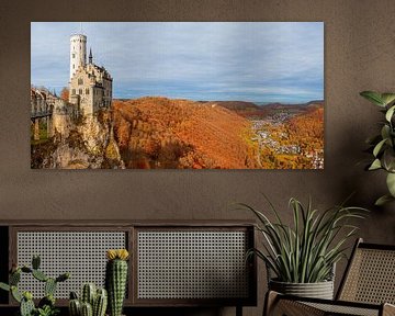 Panorama of Lichtenstein Castle, Baden-Württemberg, Germany