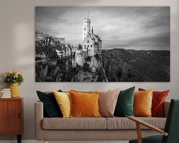 Lichtenstein Castle in Black and White, Baden-Württemberg, Germany by Henk Meijer Photography