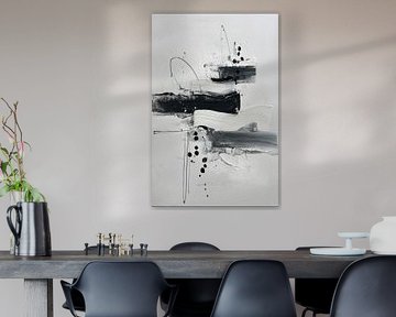 Peinture abstraite - Noir et blanc Calme et moderne sur Joriali Art abstrait
