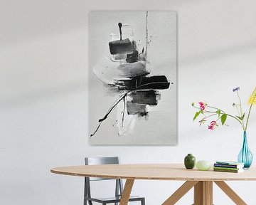 Peinture abstraite - Noir et blanc puissant et minimaliste sur Joriali Art abstrait